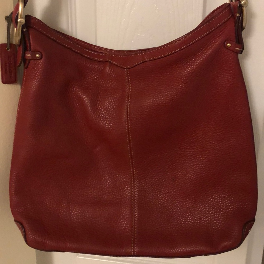 Red leather purse